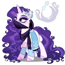 Size: 1606x1600 | Tagged: safe, artist:gihhbloonde, derpibooru import, oc, pony, unicorn, crown, female, image, jewelry, magical lesbian spawn, mare, offspring, parent:amira, parent:rarity, png, regalia, simple background, solo, transparent background