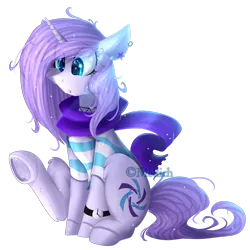 Size: 2449x2448 | Tagged: safe, artist:mediasmile666, derpibooru import, oc, unofficial characters only, pony, unicorn, clothes, ear piercing, female, image, mare, piercing, png, scarf, simple background, sitting, solo, transparent background, underhoof, watch, wristwatch