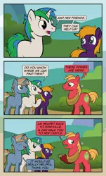 Size: 1920x3169 | Tagged: safe, artist:alexdti, derpibooru import, big macintosh, oc, oc:ale, oc:marco, oc:umberto, pegasus, pony, unicorn, comic:quest for friendship, female, image, jpeg, male, mare, stallion