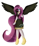 Size: 5279x6180 | Tagged: safe, artist:eeveeglaceon, derpibooru import, fluttershy, human, absurd resolution, female, humanized, image, nightmare fluttershy, nightmarified, png, simple background, solo, transparent background, winged humanization, wings