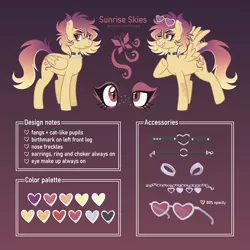 Size: 3500x3500 | Tagged: safe, artist:kikirdcz, derpibooru import, oc, oc:sunrise skies, pegasus, pony, female, image, mare, png, reference sheet, solo