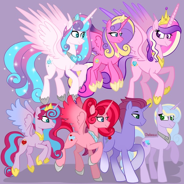 Size: 4096x4096 | Tagged: safe, artist:chelseawest, derpibooru import, princess cadance, princess flurry heart, princess skyla, oc, oc:globe thistle, oc:lilac hearts, oc:mi amore rose heart, oc:mi amore ruby heart, alicorn, unicorn, adult, alicorn oc, aunt and nephew, aunt and niece, descendant, father and child, father and daughter, female, grandmother and grandchild, grandmother and granddaughter, grandmother and grandson, great granddaughter, great grandmother, horn, image, jpeg, male, mama cadence, mama flurry, mama skyla, mother and child, mother and daughter, offspring, offspring's offspring, older, older flurry heart, parent:oc:glimmering shield, parent:oc:globe thistle, parent:oc:mi amore rose heart, parent:oc:silk tie, parent:oc:sweet chamomile, parent:oc:tempered beauty, parent:princess flurry heart, parent:princess skyla, parents:canon x oc, royalty, siblings, sisters, wings