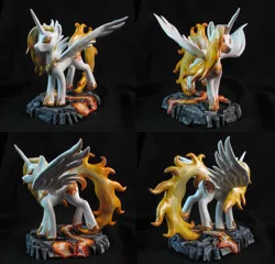 Size: 4800x4600 | Tagged: safe, artist:bomzzzik, derpibooru import, daybreaker, princess celestia, alicorn, pony, antagonist, female, figure, figurine, handmade, image, mare, photo, png, solo, solo female, wings