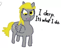 Size: 1027x816 | Tagged: safe, anonymous artist, derpibooru import, derpy hooves, pegasus, pony, /mlp/, 4chan, aggieio, colored, drawthread, exactly what it looks like, explanation, image, png, serious, serious face, simple background, solo, text, white background