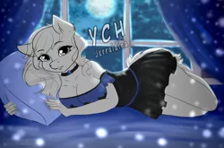 Size: 3000x1980 | Tagged: suggestive, artist:jerraldina, derpibooru import, oc, unofficial characters only, alicorn, anthro, earth pony, bed, bedroom, commission, female, high res, image, jpeg, laying on bed, lying down, moon, night, on bed, room, solo, solo female, your character here