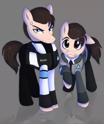 Size: 900x1075 | Tagged: safe, artist:montyth, derpibooru import, body double, connor, image, png, rk800, rk900, self ponidox