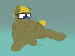 Size: 4000x3000 | Tagged: safe, artist:donnik, derpibooru import, oc, oc:donnik, pegasus, pony, crossed legs, glasses, grooming, image, lying down, png, preening, solo