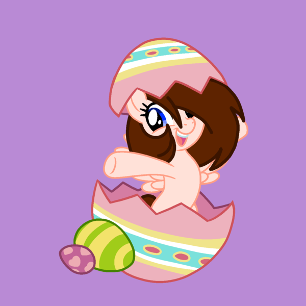 Size: 1378x1378 | Tagged: safe, artist:circuspaparazzi5678, derpibooru import, oc, oc:breanna, pegasus, pony, base used, easter, easter egg, holiday, image, png, ponysona, solo