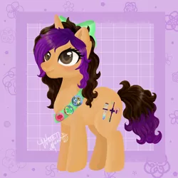 Size: 1800x1800 | Tagged: safe, derpibooru import, royal ribbon, oc, pony, unicorn, button, curly hair, curly mane, image, mane, png, ponysona, purple, ribbon, simp