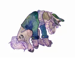 Size: 2560x1989 | Tagged: safe, artist:soudooku, derpibooru import, oc, earth pony, pony, image, jpeg, solo, traditional art, watercolor painting