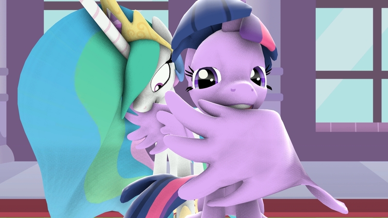 Size: 1920x1080 | Tagged: safe, derpibooru import, princess celestia, twilight sparkle, twilight sparkle (alicorn), alicorn, pony, 3d, biting, canterlot, gmod, grooming, image, jpeg, looking at you, preening, source filmmaker, wings