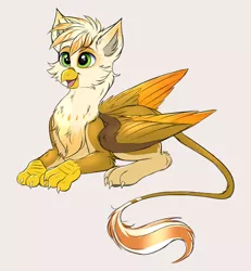Size: 3852x4165 | Tagged: safe, artist:confetticakez, derpibooru import, oc, oc:ember burd, unofficial characters only, gryphon, beak, chest fluff, claws, colored sketch, colored wings, eared griffon, gradient wings, griffon oc, head feathers, image, male, multicolored wings, open beak, open mouth, paws, png, solo, tail, talons, wings