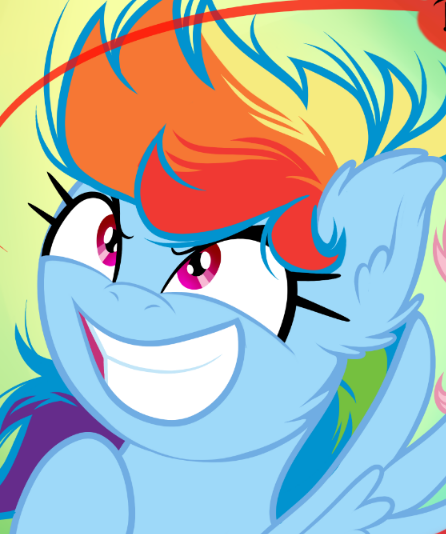 Size: 446x534 | Tagged: safe, artist:becauseimpink, derpibooru import, rainbow dash, pegasus, pony, comic:transition, cropped, cute, dashabetes, ear fluff, female, filly, filly rainbow dash, grin, happy, hoof on chest, image, looking up, png, smiling, solo, younger