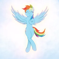 Size: 3000x3000 | Tagged: safe, artist:apple joy, derpibooru import, rainbow dash, pegasus, pony, abstract background, eyes closed, flying, image, png, smiling, solo, wings