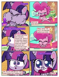 Size: 612x802 | Tagged: safe, artist:newbiespud, artist:winged cat, derpibooru import, edit, edited screencap, screencap, pinkie pie, twilight sparkle, twilight sparkle (alicorn), alicorn, earth pony, pony, comic:friendship is dragons, my little pony: pony life, :d, collaboration, comic, dialogue, eyelashes, eyes closed, female, horn, image, mare, png, screencap comic, wings