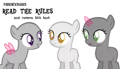 Size: 1280x720 | Tagged: safe, artist:kingbases, derpibooru import, oc, unofficial characters only, earth pony, pegasus, pony, unicorn, bald, base, earth pony oc, eyelashes, female, filly, horn, image, pegasus oc, png, simple background, transparent background, unicorn oc, wings