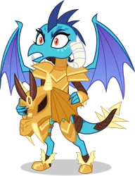 Size: 4636x6051 | Tagged: safe, artist:frownfactory, derpibooru import, princess ember, dragon, gauntlet of fire, armor, dragoness, female, helmet, horns, image, pauldron, png, sabaton, simple background, solo, transparent background, vambrace, vector, wings