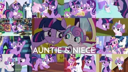 Size: 1280x721 | Tagged: safe, derpibooru import, edit, edited screencap, editor:quoterific, screencap, princess cadance, princess flurry heart, shining armor, spike, starlight glimmer, twilight sparkle, twilight sparkle (alicorn), alicorn, dragon, pony, unicorn, a flurry of emotions, best gift ever, the beginning of the end, the crystalling, the ending of the end, the times they are a changeling, angry, baby, baby pony, book, crown, cute, eyes closed, female, flurrybetes, image, jewelry, madorable, male, mare, png, regalia, stallion