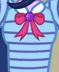 Size: 1920x2332 | Tagged: safe, deleted from derpibooru, derpibooru import, screencap, sci-twi, twilight sparkle, equestria girls, equestria girls series, holidays unwrapped, spoiler:eqg series (season 2), boobshot, bowtie, breasts, cropped, female, geode of telekinesis, image, jewelry, jpeg, magical geodes, necklace, pictures of chests, solo, the cider louse fools