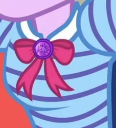 Size: 1920x2110 | Tagged: safe, derpibooru import, screencap, sci-twi, twilight sparkle, equestria girls, equestria girls series, holidays unwrapped, spoiler:eqg series (season 2), boobshot, bowtie, breasts, cropped, female, geode of telekinesis, image, jewelry, jpeg, magical geodes, necklace, pictures of chests, solo, the cider louse fools
