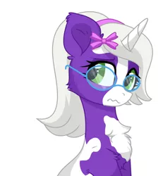 Size: 2759x2980 | Tagged: safe, artist:lazuli0209, artist:rioshi, artist:starshade, derpibooru import, oc, oc:indigo, pony, unicorn, base used, commission, female, glasses, image, mare, png, simple background, solo, solo female, white background