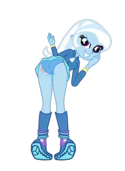 Size: 1678x2310 | Tagged: suggestive, artist:gmaplay, derpibooru import, trixie, equestria girls, ass, blue underwear, butt, clothes, image, mooning, png, self spanking, spanking, taunt, taunting, the great and powerful ass, underwear