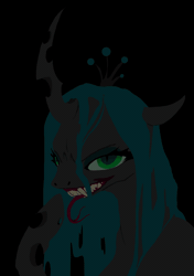 Size: 838x1192 | Tagged: safe, artist:baccizoof, derpibooru import, queen chrysalis, alicorn, changeling, pony, animated, gif, image, shadows, solo
