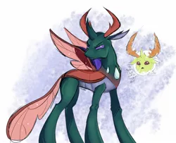 Size: 1744x1415 | Tagged: safe, artist:sombershadows, derpibooru import, pharynx, thorax, changedling, changeling, brothers, derpibooru exclusive, grooming, image, jpeg, king thorax, male, preening, prince pharynx, siblings, simple background