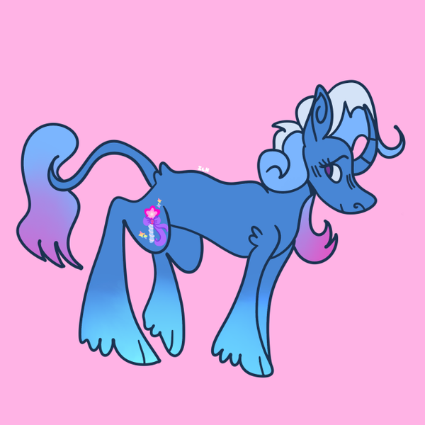 Size: 640x640 | Tagged: safe, artist:komodoyena, derpibooru import, trixie, classical unicorn, unicorn, cloven hooves, curved horn, horn, image, leonine tail, png, redesign, solo, unshorn fetlocks