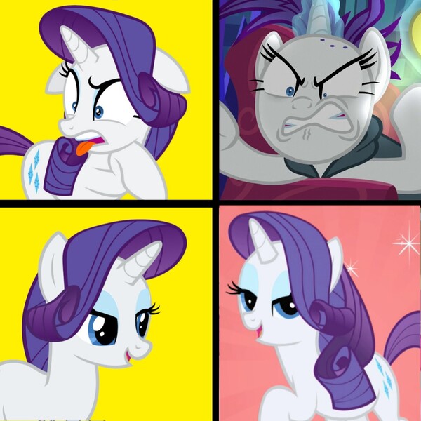 Size: 1300x1300 | Tagged: safe, derpibooru import, rarity, friendship is magic, it isn't the mane thing about you, angry rarity, eww, ewww!!!, hotline bling, image, jpeg, lidded eyes, meme, rage, rage face, rarirage, rarisnap