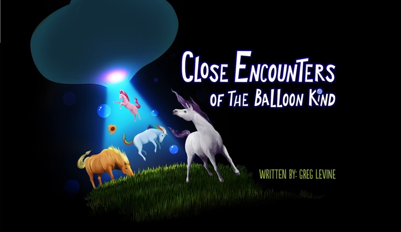 Size: 1623x939 | Tagged: safe, derpibooru import, applejack, pinkie pie, rainbow dash, rarity, my little pony: pony life, spoiler:pony life s02e05, alien abduction, close encounters of the balloon kind, hoers, image, jpeg, title card