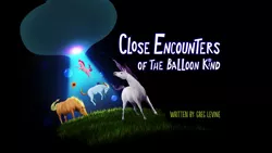 Size: 1920x1080 | Tagged: safe, derpibooru import, applejack, pinkie pie, rainbow dash, rarity, my little pony: pony life, spoiler:pony life s02e05, alien abduction, close encounters of the balloon kind, hoers, image, png, title card