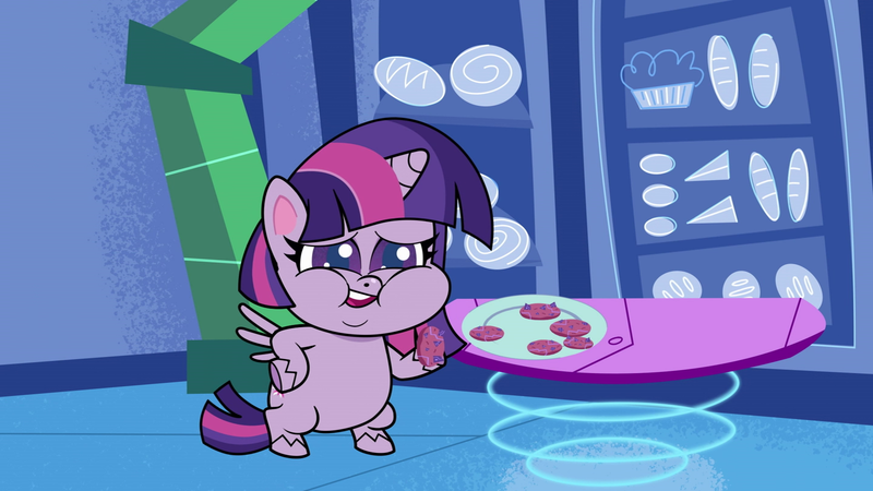 Size: 1920x1080 | Tagged: safe, derpibooru import, screencap, twilight sparkle, alicorn, pony, my little pony: pony life, spoiler:pony life s02e11, cookie, fat, food, image, planet of the apps, png