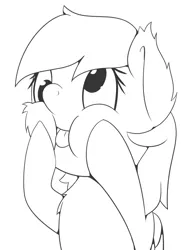 Size: 1113x1472 | Tagged: safe, artist:icy wings, derpibooru import, derpy hooves, pegasus, pony, :p, cheeks, cross-eye, cute, image, lineart, png, tongue out