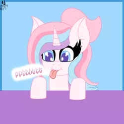 Size: 2000x2000 | Tagged: safe, artist:shylista's art, derpibooru import, oc, oc:lullaby star, alicorn, :p, adorable face, alicorn oc, big ears, cute, female, horn, image, png, solo, solo female, tongue out, wings