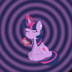 Size: 4940x4940 | Tagged: safe, artist:bryastar, derpibooru import, twilight sparkle, unicorn, earbuds, headphones, hypnosis, image, levitation, magic, phone, png, spiral, telekinesis, unicorn twilight