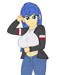 Size: 3500x4100 | Tagged: safe, artist:covight, derpibooru import, flash sentry, human, equestria girls, belly button, big breasts, breasts, busty flare warden, flare warden, humanized, image, png, rule 63, solo