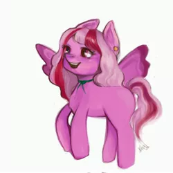 Size: 4096x4096 | Tagged: safe, artist:kaybalnsheep, derpibooru import, oc, oc:lavender sound, pegasus, pony, blank flank, female, female oc, flying, image, jpeg, open mouth, photo, pierced ears, piercing, solo, wings