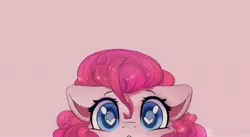 Size: 3500x1919 | Tagged: safe, artist:reterica, derpibooru import, pinkie pie, earth pony, pony, cute, diapinkes, heart eyes, image, jpeg, looking at you, pink background, simple background, soon, wingding eyes