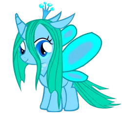 Size: 3520x3312 | Tagged: safe, derpibooru import, queen chrysalis, changedling, changeling, changeling queen, pony, butterfly wings, cute, cutealis, female, filly, filly queen chrysalis, image, looking at you, png, purified chrysalis, reformed, simple background, transparent background, vector, wings, younger