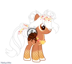 Size: 1280x1133 | Tagged: safe, artist:keeka-snake, deleted from derpibooru, derpibooru import, oc, ponified, food pony, original species, pony, female, food, image, mare, obtrusive watermark, png, simple background, solo, transparent background, watermark