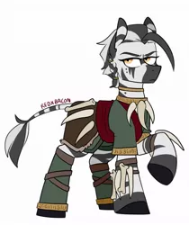 Size: 807x962 | Tagged: safe, artist:redxbacon, derpibooru import, oc, oc:shauri, zebra, female, image, jpeg, tribal