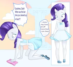 Size: 658x600 | Tagged: safe, artist:shookwook, derpibooru import, rarity, anthro, human, clothes, humanized, image, jpeg, maid, solo