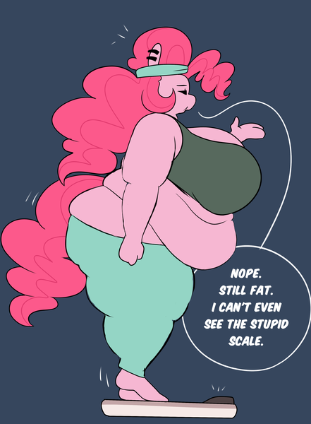 Size: 1280x1741 | Tagged: suggestive, artist:somescrub, derpibooru import, edit, editor:lupin quill, pinkie pie, anthro, plantigrade anthro, bbw, belly, big belly, big breasts, bingo wings, black underwear, breasts, busty pinkie pie, butt, cleavage, clothes, fat, fat edit, fat fetish, female, fetish, huge breasts, image, impossibly large breasts, large butt, midriff, morbidly obese, obese, panties, png, pudgy pie, rolls of fat, scale, solo, solo female, sports bra, thighs, thong, thunder thighs, underwear, weight gain