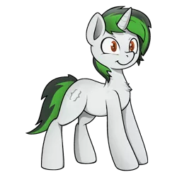 Size: 2400x2400 | Tagged: safe, artist:darkdoomer, ponybooru import, oc, oc:czarie, unofficial characters only, pony, unicorn, community related, green mane, image, png, ponybooru collab 2021, simple background, solo, transparent background, white coat