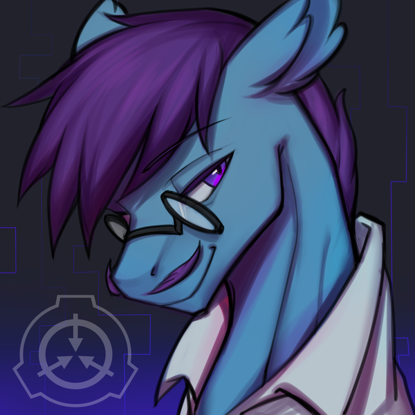 Size: 2000x2000 | Tagged: safe, artist:crossazaphael, derpibooru import, oc, oc:dr.picsell dois, unofficial characters only, pegasus, pony, clothes, facial hair, glasses, image, lab coat, male, moustache, png, scp, scp foundation, stallion