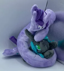 Size: 500x554 | Tagged: artist needed, safe, derpibooru import, queen chrysalis, starlight glimmer, pony, unicorn, coils, female, glimmerlis, image, jpeg, lesbian, long glimmer, long pony, photo, plushie, shipping