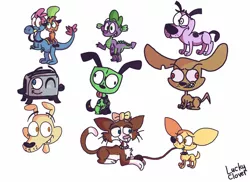 Size: 1024x745 | Tagged: safe, artist:soveryanonymous, derpibooru import, spike, courage the cowardly dog, image, invader zim, jpeg, pound puppies, ren and stimpy, rocko's modern life, sylvia, the brave little toaster, wander over yonder, wander (wander over yonder)