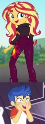 Size: 693x1905 | Tagged: safe, artist:ktd1993, derpibooru import, edit, edited screencap, screencap, flash sentry, sunset shimmer, equestria girls, equestria girls series, spring breakdown, sunset's backstage pass!, spoiler:eqg series (season 2), female, flashimmer, image, jpeg, male, shipping, straight