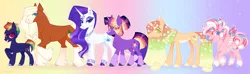 Size: 1920x567 | Tagged: safe, artist:sadelinav, derpibooru import, applejack, fluttershy, pinkie pie, rainbow dash, rarity, twilight sparkle, pegasus, pony, alternate design, colored wings, earth pony fluttershy, image, jpeg, mane six, multicolored wings, pegasus pinkie pie, race swap, wings